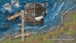 [Art] The "Steamy Froth" Ferry: A docked 4-Level Steamboat tavern for your party's new mobile base of operations (or next pirate ambush). [46x26]
