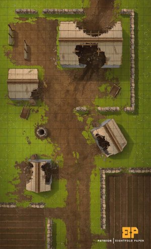 Farm Collection - Ruined Village [20x33] [Eightfold Paper]