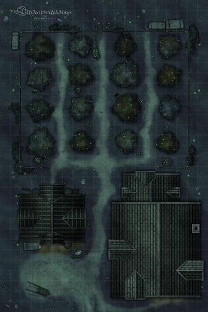 Free Apple Orchard Battlemap 20x30 Day/Night, Autumn, Basic, Horror Versions