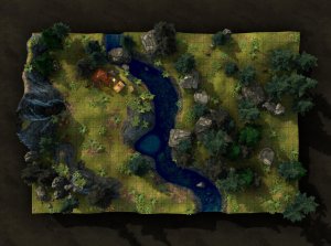 [OC] The Forest Encampment – 21x32 Battlemap | 3 Lighting Variants (Noon/Sunset/Night) | Grid & Gridless | VTT + Print Ready [FREE]