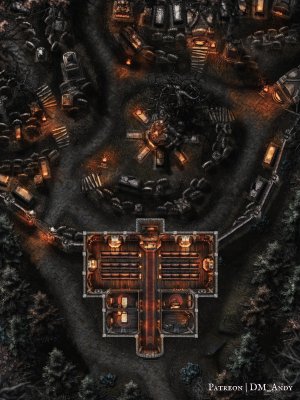 Church of Barovia & Graveyard Battlemap | DM Andy Maps | 30x40 | Exterior, Interior, Underground