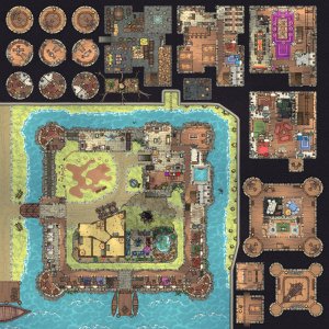 Fully Furnished Lakeside Castle (Player Bastion) - 40x40 / 50x50
