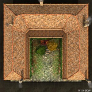 COURTYARD HOUSES (22x22) - 6 multilevel houses + courtyard - Free day & night maps, plus hundreds more free maps!
