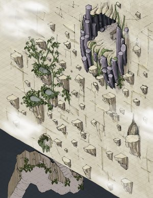 Basalt Pillars Exterior [34x44] and Interior [48x36]