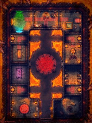 Prince of Hell's Castle (36x48) MapleMapsDnD | [Battle Map] [No AI] [OC] [Art]