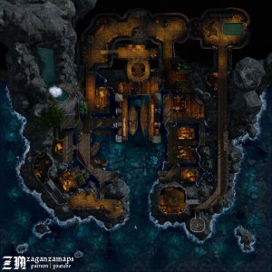 Fortified Fishing Village [60x60] - day/night