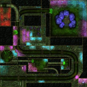 [OC] Myconid Sewer Colony [40x40] - Tactical Sewer Battlemap (Roll20 Ready) - Grid & Gridless