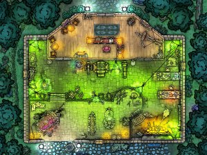 Arcana Machine Shop (Watercolor Battlemap)