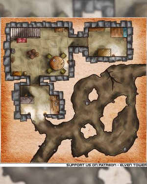 Old Map from our Back Catalog. - Basement Passage - Because in TTRPGs, basements often have a secret passageway. And goblins. And undead.