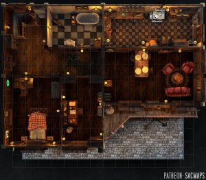 THE GENERAL STORE (16x14 multilevel – store, cellar, upstairs living space) - free day & night multilevel plus hundreds more free maps!