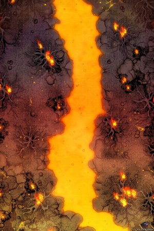 Volcanic River Battle Map 26x39