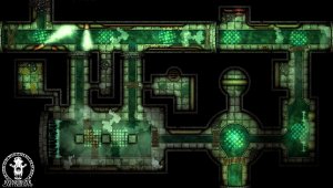 44x25 Steamy Sewers Dungeon Map by Runebear Cartography