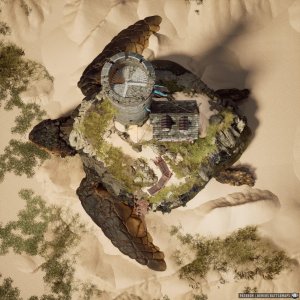 Beached Turtle | [Animated Battlemap] [35x35] [100px per Square] [Gridless] [3D Rendered] [OC] | Beneos Battlemaps