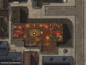 Urban Tavern | Battlemap | 40x30