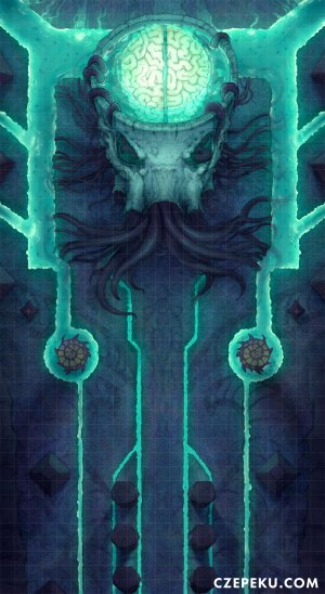 Elder Brain Lair | A Czepeku TTRPG Battlemap! [23x42]