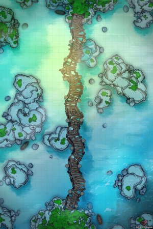 Seaside Rickety Bridge Battle Map 26x39