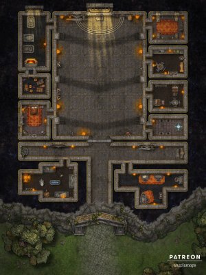 Dwarven Hall [battlemap] from Angela Maps - 4 versions! [art]