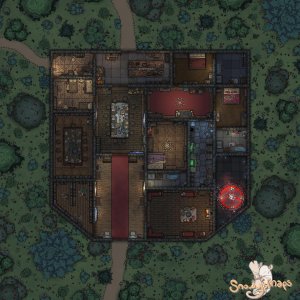 [35x35] Medieval Mansion Ground Night