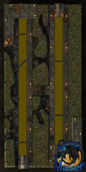 "Sewer Run"(18x38) two level Sewer system map! What happens in the dark, the dank and the dirty?