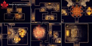 Mountain Stronghold Entrance (35x19) + Duergar Stronghold Preview (60x45) [Battle Map] [No AI] [OC] [Art]