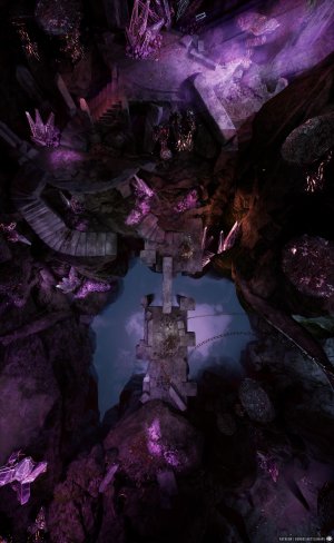 Underdark Bridge | [Animated Battlemap] [43x70] [100px per Square] [Gridless] [3D Rendered] [OC] | Beneos Battlemaps