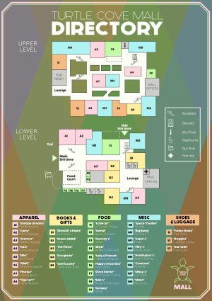 a day at the mall [75x52] [abandoned / apocalyptic version] – Ground Floor, Upper Floor, Roof & Handouts