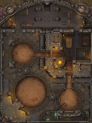 Deathdome Battle Pit Arena - Free 4k Map and VTT support! [42x56]