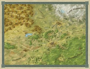 Hugran's March — a local area map drawn by me