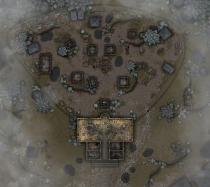 Church and Cemetery of Barovia Village [Curse of Strahd] — Free Battlemap [46x41]