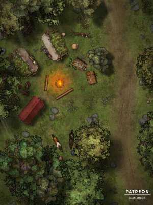 Camp in the Woods [battlemap] from Angela Maps - 8 versions! [animated] [art]