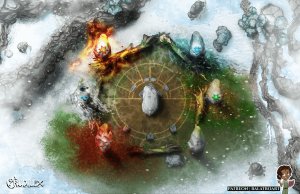 The Wytchwyd coven believed in two additional elements hidden beyond the known, Blood and Shadow. No one believed them until they completed their stone henge ritual and made the unseen-seen.