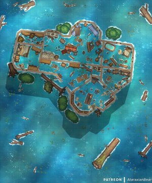 A flood inundates the region: Five matching battle maps