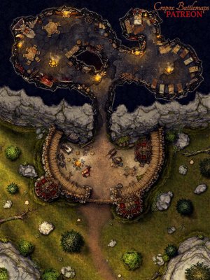 Orcish Cavern War Camp 30x40 battle map