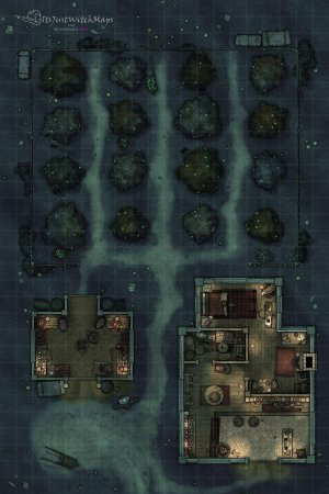Free Apple Orchard Battlemap 20x30 Day/Night, Autumn, Basic, Horror Versions