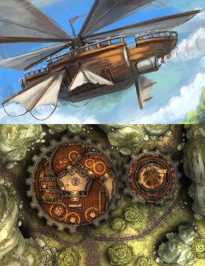 Gnomish Tinker Tavern & Skythopter Garage [70 x 48]