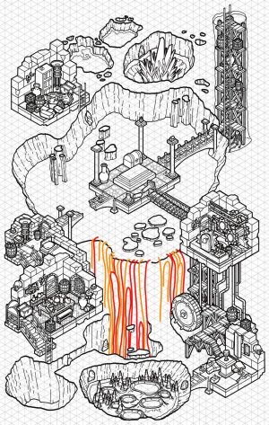 Isometric mini dungeon - lava caves