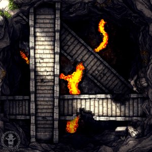 The Great Stair 22x22 Battlemap by Runebear Cartography