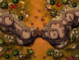 Before and After The Breach 35x27 battle map (2 variants - before and after the attack)