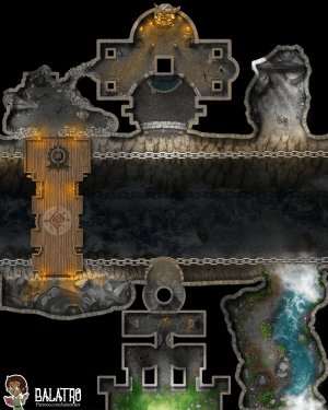 The Shifting Dungeon serves as tomb, temple, and trial all in one. Heroes navigate the bridge across the chasm’s river to prove themselves in the eyes of the ancestors buried there.