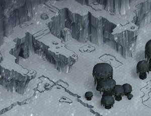 Ice Cliffs and Cave [52x40 ext] [30x41 int]