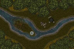 Forest Creek with small island 30x20