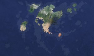 I created a "satellite view" of my fantasy world (starting map in the last slide) so I could make it into a globe