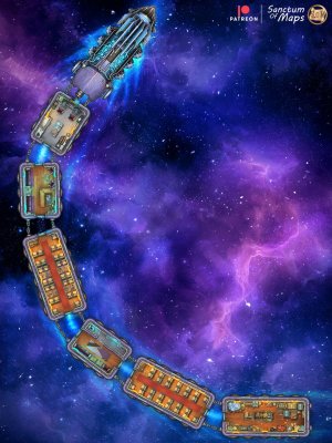Space Train - 50x67 Battlemap