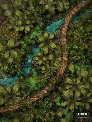 Jungle Tree Walk [battlemap] from Angela Maps - 2 versions! [animated] [art]