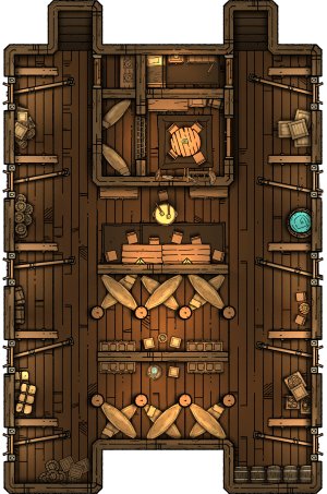 River Barge | 3 Levels & Dock Map [40 x 58]