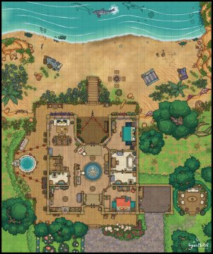 The weather is warming up and your adventurers want a vacation. Why not take a beach episode at the Summer Beach House? [31x37]