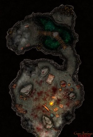 Troll Cave - 2 battle maps (Entrance 30x40 & Interior 20x30)