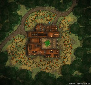 Restored Woodland Manse | Wizard's Research Estate [94 x 83]