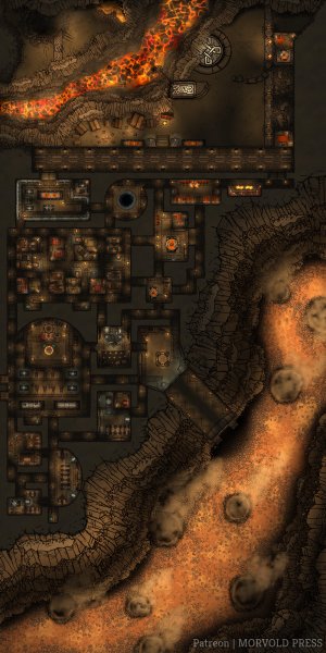 Red Dragon Lair & Dwarven Slave Dungeon [80 x 160]