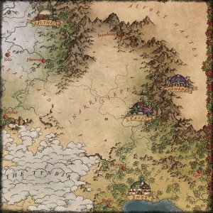 Zooming in on the World Map of Aridora.